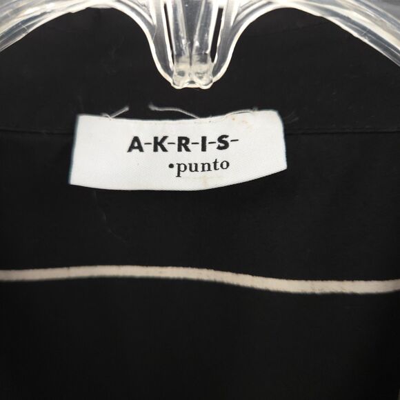 Akris Punto womens windowpane check zip front top Size 10 black & white - Picture 4 of 10